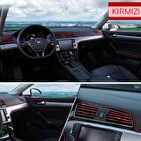 Kırmızı Araba Oto Trim Dekorasyon Şeridi Kauçuk Elastik Kolay Kurulum 5 metre Şerit Bant (2818)